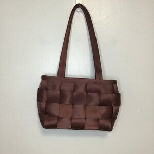Harvey's Burgundy Seatbelt Woven Shoulder Bag